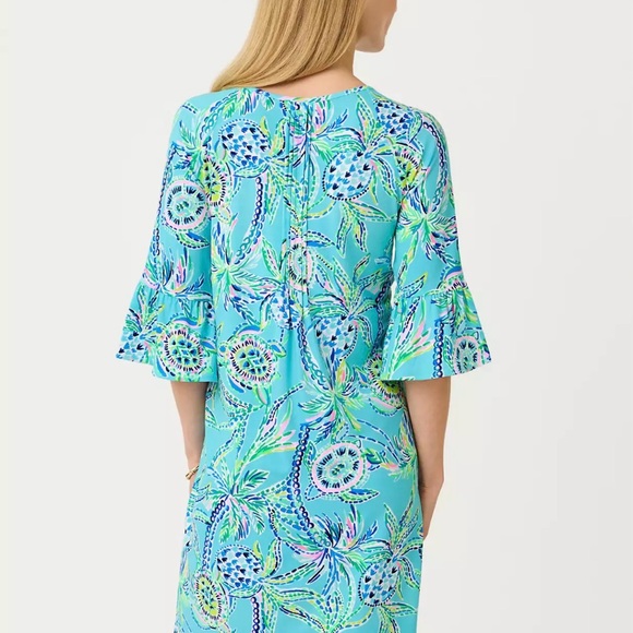 NWT $178 LILLY PULITZER LARGE Krysta Tunic Dress in “Bermuda Blue Turtle” - Picture 4 of 9